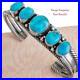Navajo-Turquoise-Bracelet-BLUE-FOX-Sterling-Silver-Row-Cuff-Vintage-Old-Style-01-gnuz