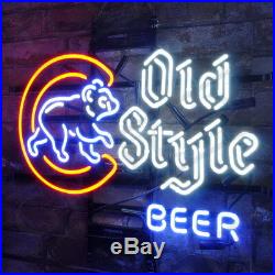 Neon Sign Old Style Beer Bistro Poster Game Room Vintage Cafe Bedroom
