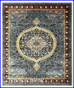 New Medallion 8'x10' ft Hand Knotted Persian Antique Old Style Silk & Area Rugs