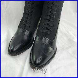 New Oak Tree Farms Black Catherine Old West Granny Vintage Style Leather 6M