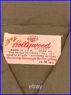 New Old Stock Vintage 50s 60's Hollywood Styled Men's Green Cotton Dress Shirt New Old Stock Vintage 50s 60's Hollywood Styled Men's Green Cotton Dress Shirt