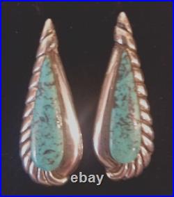 New Old Stock/Vintage Native American style sterling/turquoise earrings signed