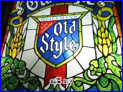 New Vtg 1979 Old Style Beer Led Upgraded Faux Stained Glass Bar Light Pub Sign