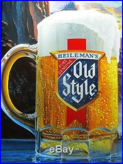 New Vtg 1986 Old Style Beer 8 Waterfall Deer Gorge Motion Bar Light Sign Hamm's