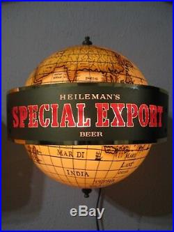 New Vtg Pair 1977 Special Export Beer Old Style World Motion Sign Bar Light A+