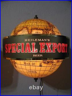 New Vtg Pair 1977 Special Export Beer Old Style World Motion Sign Bar Light A+