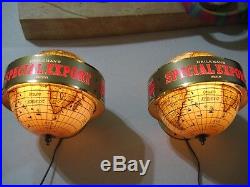 New Vtg Pair 1977 Special Export Beer Old Style World Motion Sign Bar Light A+