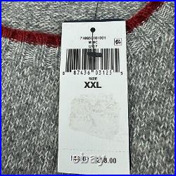 New XXL Polo Ralph Lauren USA Flag Grey Pullover Sweater Fawn Knit Jumper