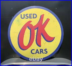 OK Used Cars Metal Sign Garage Vintage Style Wall Decor Tools Oil Gas Large 40