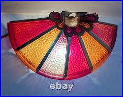 OLD MILWAUKEE Beer Ruby Beaded Stained Glass Style Lighted Wall Sconce Sign