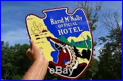 OLD STYLE RAND McNALLY HOTEL ARROWHEAD VINTAGE TYPE TRAVEL SIGN MADE IN USA