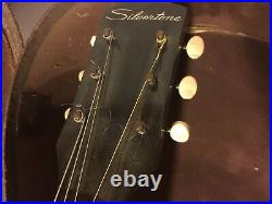 OLD STYLE SILVERTONE VINTAGE ACOUSTIC GUITAR With OLD CASE- 1950's