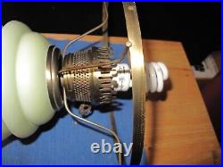 OLD Vtg Style Hurricane Double Globe 3 way Switch Lamp Light with Flowers Design