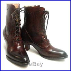 Oak Tree Farms Elizabeth Old West Granny Vintage Style Brown Boot Leather 6-11