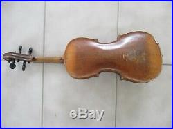 Old Antique HOPF German Violin Vintage Fiddle withWood Coffin Style Case Old