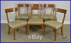 Old Colony Regency Style Vintage Set 6 Burl Wood Dining Chairs