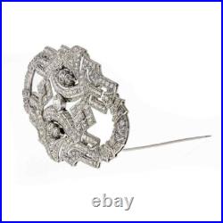 Old European Cut White Stone Vintage Style Women's Collection Silver Brooch Old European Cut White Stone Vintage Style Women's Collection Silver Brooch