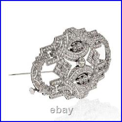 Old European Cut White Stone Vintage Style Women's Collection Silver Brooch Old European Cut White Stone Vintage Style Women's Collection Silver Brooch