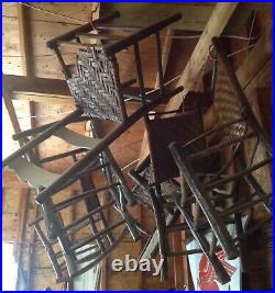 Old Hickory style large lot of antique chairs