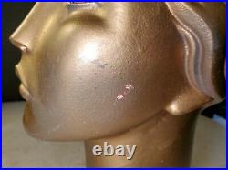 Old Mannequin Head Vintage Gold Color Store Display Merchandise Jewelry Style