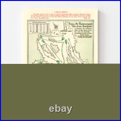 Old Map of Augusta National Golf Course, GA 1954 Vintage A