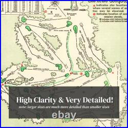 Old Map of Augusta National Golf Course, GA 1954 Vintage A