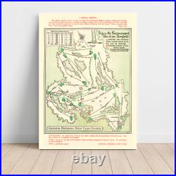 Old Map of Augusta National Golf Course, GA 1954 Vintage A