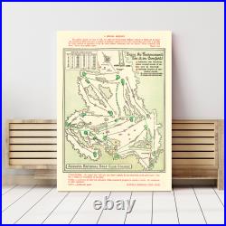 Old Map of Augusta National Golf Course, GA 1954 Vintage A