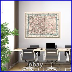 Old Map of Colorado 1893 Vintage Colorado Art