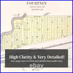 Old Map of Courtney, MO 1904 Vintage Courtney Missouri Art Old Map of Courtney, MO 1904 Vintage Courtney Missouri Art