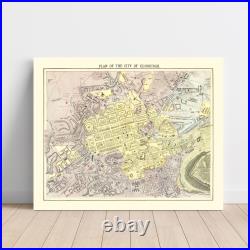Old Map of Edinburgh 1883 Vintage Scotland Art Wall Decor Old Map of Edinburgh 1883 Vintage Scotland Art Wall Decor