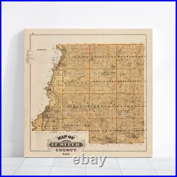 Old Map of Le Sueur County, MN 1874 Vintage Minnesota Art