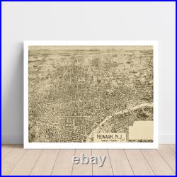 Old Map of Newark, NJ 1895 Vintage Newark New Jersey Art