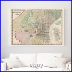 Old Map of Philadelphia, PA 1874 Vintage Philadelphia Penn