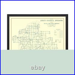 Old Map of Scott County, IN 1910 Vintage Indiana Art Old Map of Scott County, IN 1910 Vintage Indiana Art
