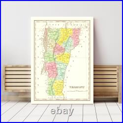 Old Map of Vermont 1824 Vintage Vermont Art Old Map of Vermont 1824 Vintage Vermont Art