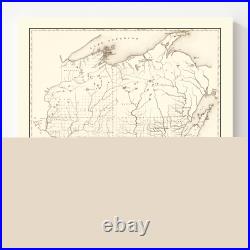 Old Map of Wisconsin 1855 Vintage Wisconsin Art
