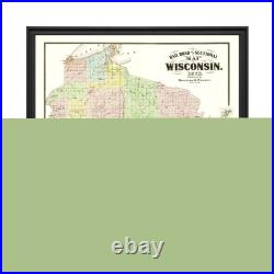 Old Map of Wisconsin 1873 Vintage Wisconsin Art