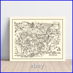 Old Map of Yosemite National Park, CA 1946 Vintage Yosemit Old Map of Yosemite National Park, CA 1946 Vintage Yosemit