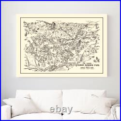 Old Map of Yosemite National Park, CA 1946 Vintage Yosemit Old Map of Yosemite National Park, CA 1946 Vintage Yosemit