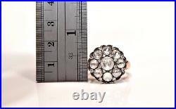Old Ottoman Style 8k Gold New Made Natural Rose Cut Diamond Decorated Ring