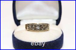 Old Style 14k Gold Natural Diamond Decorated Darling Written Ring