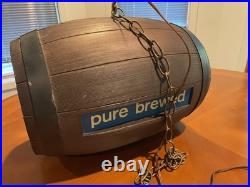 Old Style Beer Barrel Rotating Motion Sign Vintage Heilemen