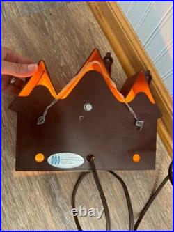 Old Style Beer Bavarian Chalet Lighted Clock, 1960's Vintage 3 Peaks Roof