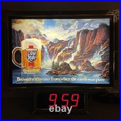 Old Style Beer Digital Clock Vtg. ©1986 Light Lighted Sign Man Cave Decor