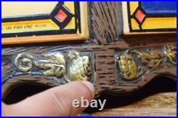 Old Style Beer Lighted 3 Panel Sign Tiffany Vintage 1976 Lights Up Parts Repair