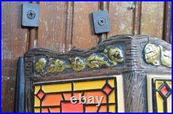 Old Style Beer Lighted 3 Panel Sign Tiffany Vintage 1976 Lights Up Parts Repair