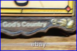 Old Style Beer Lighted 3 Panel Sign Tiffany Vintage 1976 Lights Up Parts Repair