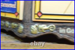 Old Style Beer Lighted 3 Panel Sign Tiffany Vintage 1976 Lights Up Parts Repair