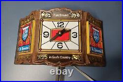 Old Style Beer Plastic Stain Glass Look Bar Cash Register Light Up Clock Sign